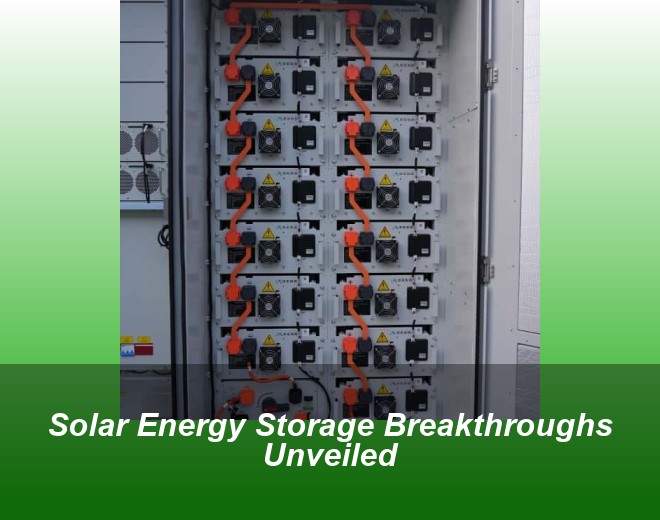 Solar Energy Storage Breakthroughs Unveiled